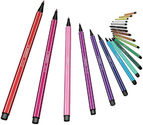 Verzwakken aanplakbiljet Ook Viltstift STABILO Pen 68/40 lichtrood bij Masco kantoorartikelenexpress