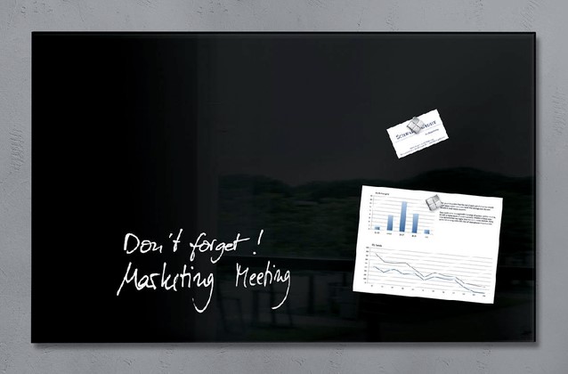 geeuwen Maryanne Jones uitbarsting Glasbord Sigel magnetisch 780x480x15mm zwart bij Masco  kantoorartikelenexpress